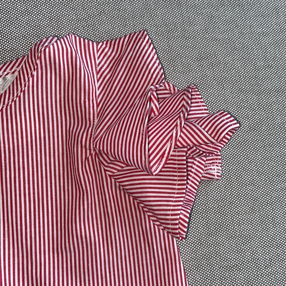 Girls 18 Months Nautical Red White Stripes Outfit - Picture 4 of 9